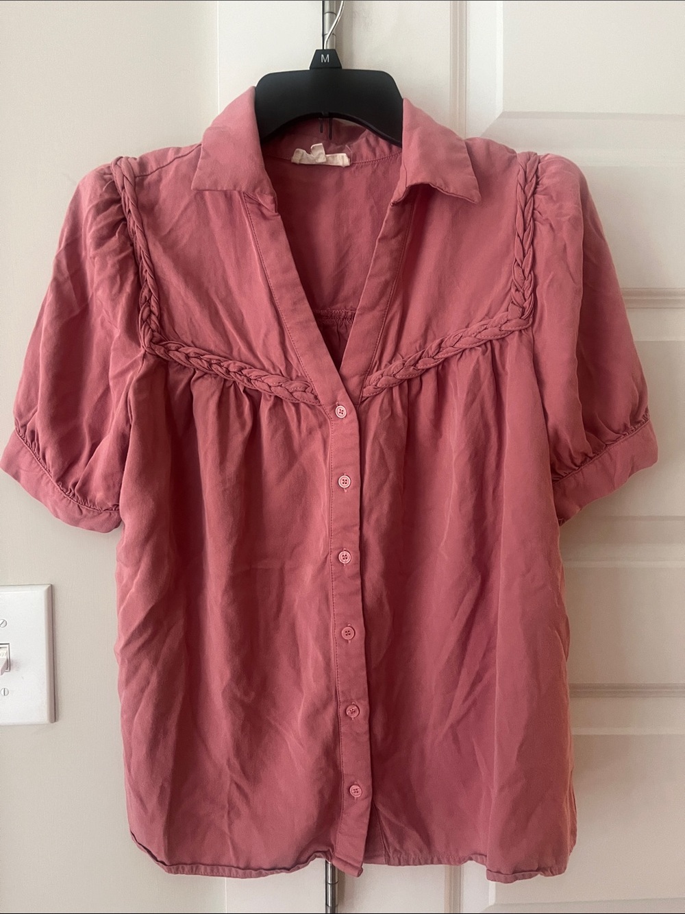 Women's Entri Short-Sleeve Button Front Top